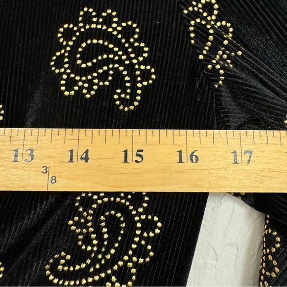 Revolve Tularosa Black Corduroy Gold Paisley Studded Mini Dress Womens S Boho - Picture 5 of 10